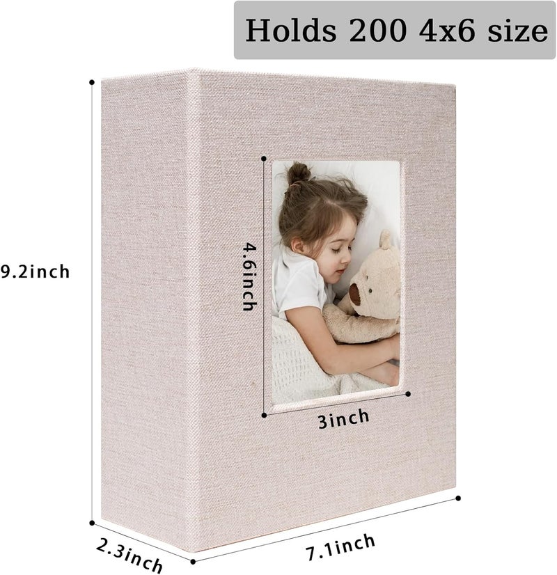 Cherrich Small Photo Album 4x6 200 Pockets Linen Cover Picture Book Holds 4x6 Photos for Wedding, Baby, Family, Graduation - Image 4